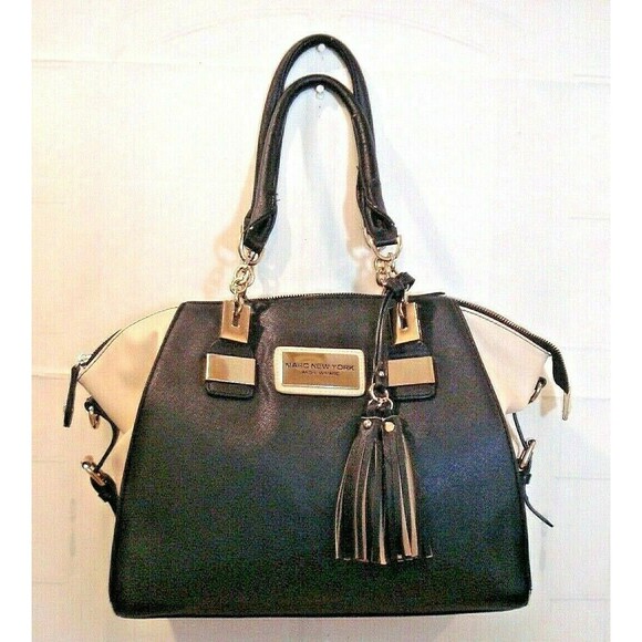 Marc New York Purse Large Satchel Leather Handbag Gold Hardware - Picture 2 of 10